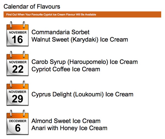 Calendar of Flavours!